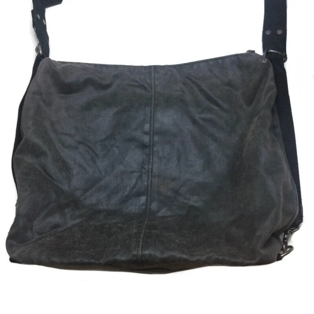 Art-Berg Do Gray Suede Zip Top Adjustable Shoulder Messenger Bag